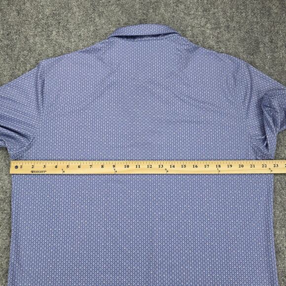 Peter Millar Shirt Mens Medium Blue Martini Glass AOP Summer Comfort Polo Golf - Picture 4 of 16